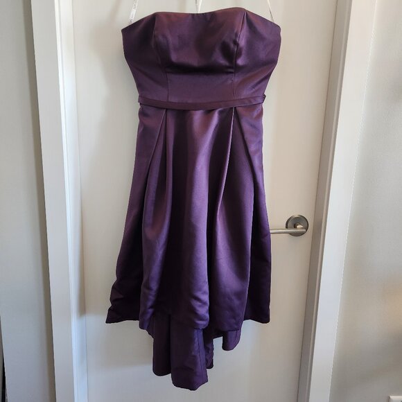 David's Bridal Strapless High-Low Dress w/Pockets - Picture 1 of 9